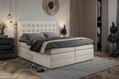 Nottingham von Schlaraffia - Boxspringbett beige mit Bettkasten