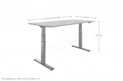 Florenz von TPT Möbel - höhenverstellbarer Schreibtisch