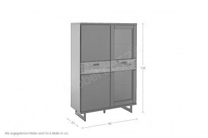 Cesena von MCA - Highboard CSA3BT22 in Wildeiche und schwarzgrau