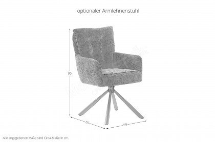 Cerrito von MCA - Esstisch mit einer Tischplatte in Natursteinoptik