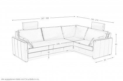 Flexa-Sleep von Bali - Ecksofa mit Schlaffunktion mittelbraun