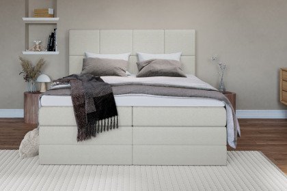 Saga von Schlaraffia - Boxspringbett beige mit Bettkasten