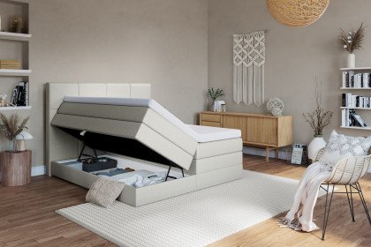 Saga von Schlaraffia - Boxspringbett beige mit Bettkasten