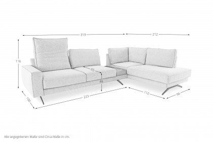 Novara von ADA Mindful Living - Ecksofa rechts light-grey