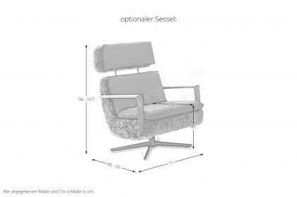 KOINOR Mooove - Ecksofa links rhino