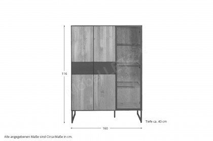 Stirling von BODAHL MØBLER - Highboard Wildeiche bianco/ schwarz