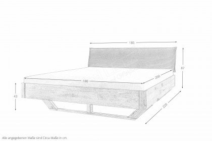 Aktionsbett 9 aus der Kollektion Letz - Massivholzbett Cord grau