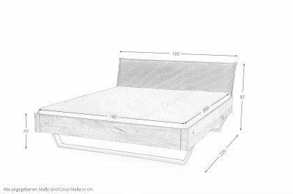 Aktionsbett 10 aus der Kollektion Letz - Massivholzbett Cordbezug