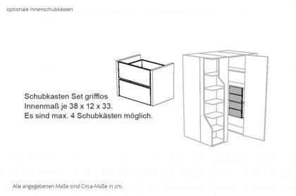 ZE+ von Rudolf - Eckkleiderschrank 1-türig schiefergrau - Space invert