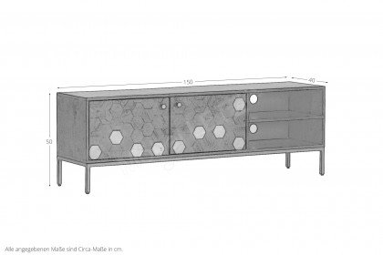 Hexagon-living von GUTMANN - Lowboard 67827 aus Akazie
