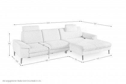 Diana von Gallery M - Polsterecke Variante rechts natur
