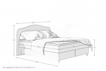 Serie 200 von f.a.n. Frankenstolz - Boxspringbett KT208 sand