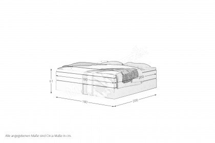 Serie 100 von f.a.n. Frankenstolz - Boxspringbett ohne Kopfteil hellgrau