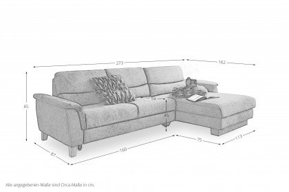 Multimaxx Marica 2073 von MONDO - Polstersofa rechts steel