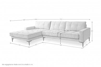 Silvano von ADA Mindful Living - Ecksofa links stone-grey