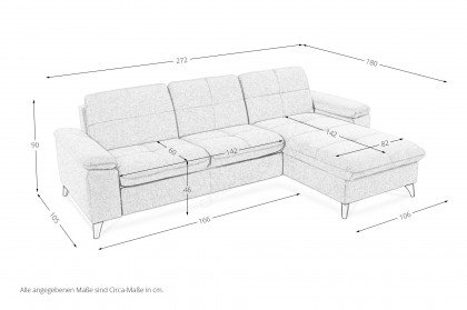 Sleeping Comfort von Poco - Ecksofa rechts silber