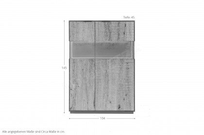 Lugano-living von TPT Möbel - Highboard mit Beleuchtung aus Wildeiche natur geölt