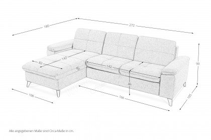 Sleeping Comfort von Poco - Ecksofa links silber