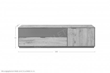 Lugano-living von TPT Möbel - Lowboard aus Wildeiche mit Kabeldurchlass