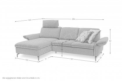 Domino von ADA Mindful Living - Ecksofa links platinium-grey