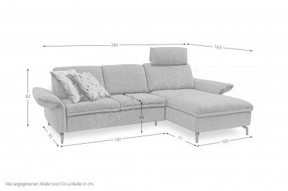 Domino von ADA Mindful Living - Ecksofa rechts platinium-grey