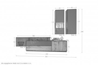 Lugano-living von TPT Möbel - Wohnwand aus Wildeiche natur geölt