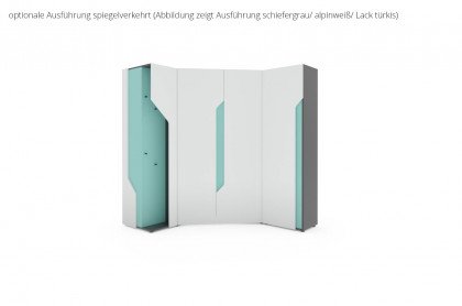 ZE+ von Rudolf - Eckschrank-Kombi mit Anbaugarderobe weiß - Space - Natureiche