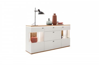 Matadi von MCA - Sideboard in Soft white mit Ast-/ Balkeneiche