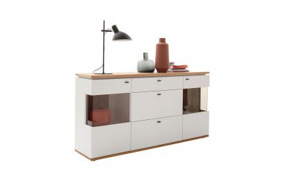 Matadi von MCA - Sideboard in Soft white mit Ast-/ Balkeneiche