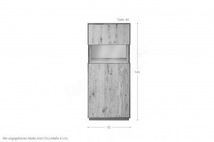 Lugano-living von TPT Möbel - Highboard mit Glasausschnitt aus Wildeiche