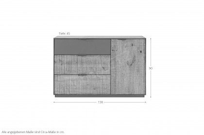 Lugano-living von TPT Möbel - Kommode mit Frontakzent aus Wildeiche
