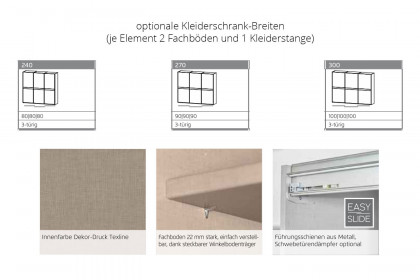 Ajana von Mondo - Schrank Slide Line Asteiche - champagner