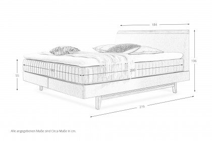 Ylva von Skandinavische Möbel - Boxspringbett Ming Plus khaki