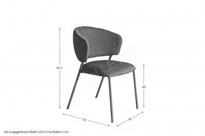 Vtektura living von Voglauer - Stuhl 92 Flachgewebe/ Metall