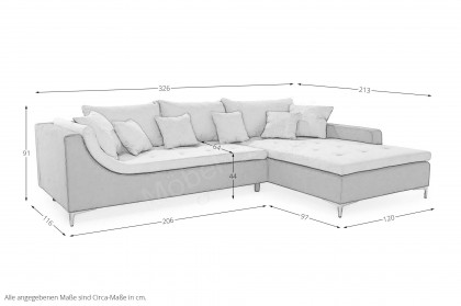 Monte Carlo von Job - Ecksofa Variante rechts dunkelgrau