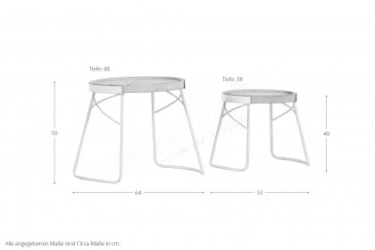 Ivory von GUTMANN - Beistelltisch-Set 63349 aus Akazie/ Metall