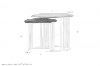 Ivory von GUTMANN - Beistelltisch-Set 63350 aus Akazie/ Metall