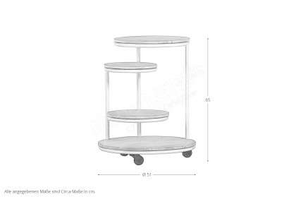 Ivory von GUTMANN - Beistelltisch 63915 auf Rollen Akazie/ Metall