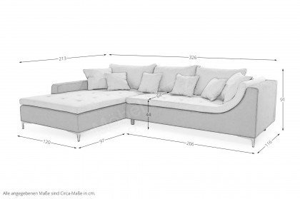 Monte Carlo von Job - Ecksofa Variante links dunkelgrau