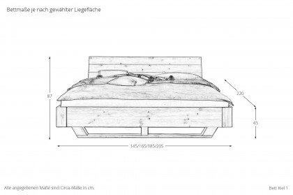 Kiel von Wohnglücklich - Bett Kiefer massiv weiß auf Holzkufen