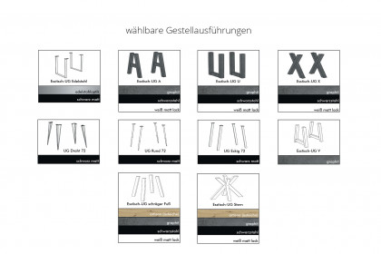 Kasimir von self - Esstisch Eiche sägerau/ schwarzstahl