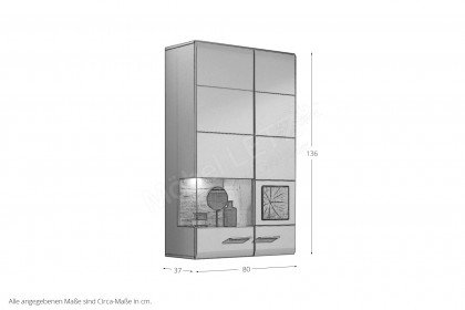 Fun Plus von Innostyle - Hängevitrine in Basalt, inklusive LED-Beleuchtung