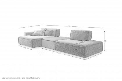 Felisso Grande von MONDO - Ecksofa Ausführung links rusty-brandy