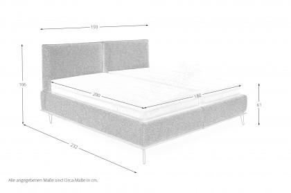 Katla von Skandinavische Möbel - Polsterbett 180 lind