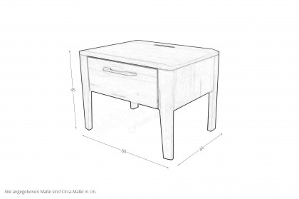 Incasa Marino von Decker - Nachtschrank mit 1 Schubkasten