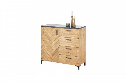 Carissio von vito - Highboard in Bartex Eiche/ schwarz