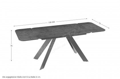 Texas von Akante - Ausziehtisch in Keramik Titan