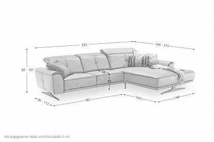 Santo von Candy - Ledersofa Ausführung rechts brown