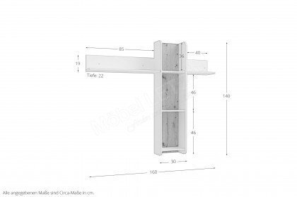 Wardiol von Forte - Wandregal Artisan Oak/ white