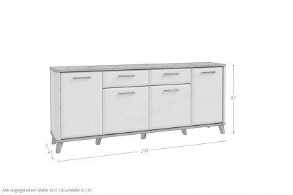 Wardiol von Forte - Sideboard Artisan Oak/ white